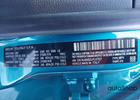 2020 Jeep Renegade Sport 4X4 из США, поврежденный, VIN ZACNJBAB2LPL97527